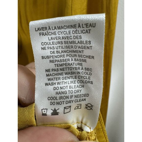 Rachel Zoe Gold Regency Old Money Rich Royal Wrap Front Pleated Crop Blouse XS - Picture 4 of 6